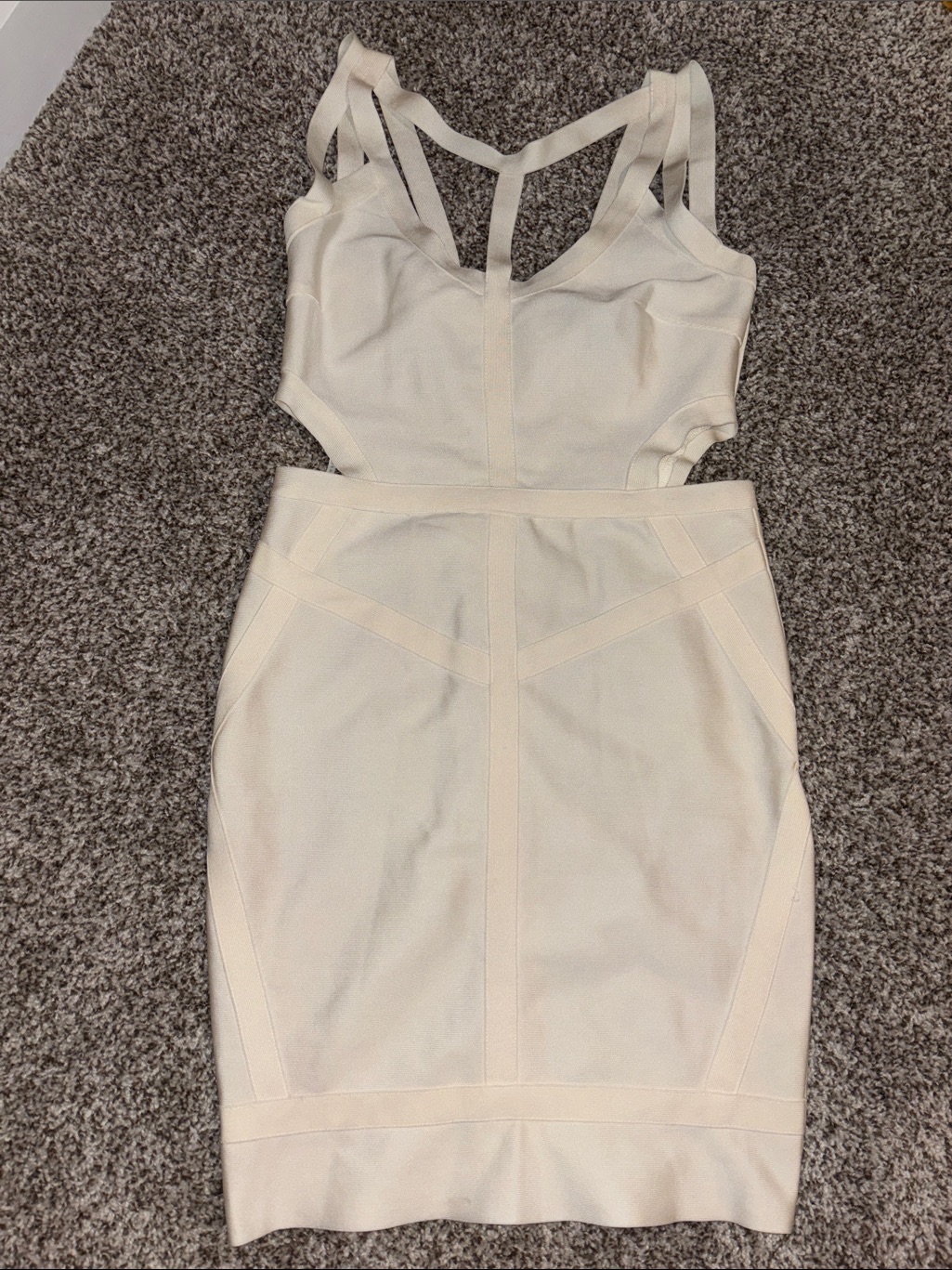 Black Label Cream Cutout Midi Dress